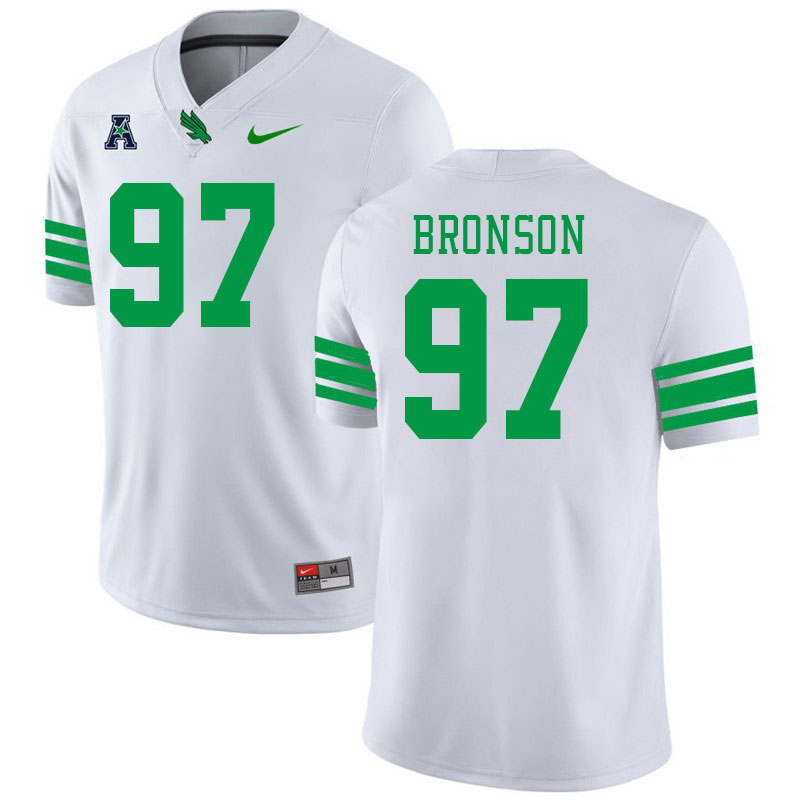 #97 VJ Bronson North Texas Mean Green College Football Jerseys Stitched-White